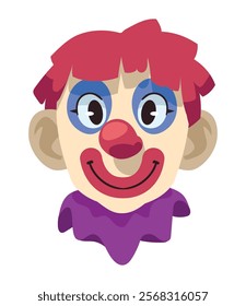 happy clown head cartoon isolated