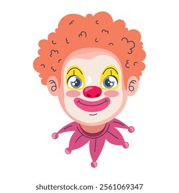 happy clown head character isolated