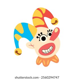 happy clown head comic isolated