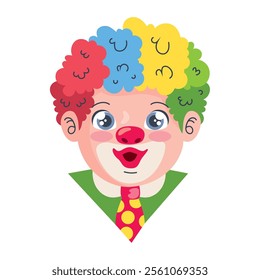 happy clown head cute isolated