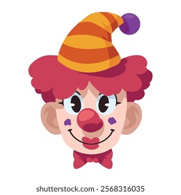 happy clown head cute isolated