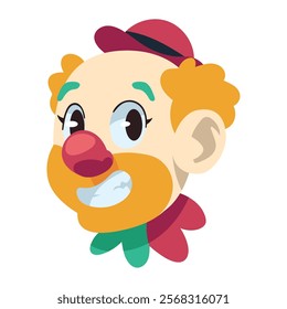 happy clown head humor isolated