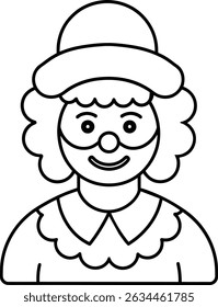 Happy Clown Icon Cartoon Illustration Design