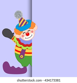 Happy clown peeking out