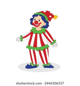 happy clown standing vector illustration with white background