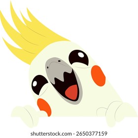 Feliz Cockatiel Bird Pequim mão desenhada