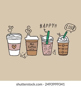 Happy Coffee Graphic Tees Design for tshirt print