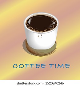 Happy coffee time: vector art