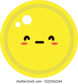 Happy coin, illustration, vector on white background.