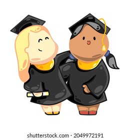 Happy college or university graduation students. Different nationalities.