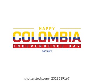 Happy Colombia Independence Day, Colombia Independence Day, Colombia, Flag of Colombia, Flag, 20th July, 20 July, National Day, Independence day, Typographic Design, Typography, Vector, Icon, Symbol