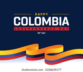 Happy Colombia Independence Day, Colombia Independence Day, Colombia, Flag of Colombia, 20th July, 20 July, National Day, Independence day, Concept, Typographic Design,Typography, Vector, Icon,t shirt