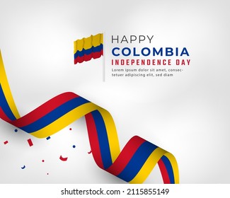 Happy Colombia Independence Day July 20th Celebration Vector Design Illustration. Template for Poster, Banner, Advertising, Greeting Card or Print Design Element