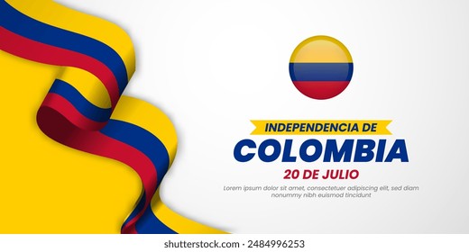 Happy Colombia Independence Day July 20th Celebration Vector Design Illustration. Template for Poster, Banner, Advertising, Greeting Card or Print Design Element