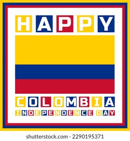 Happy Colombia independence day Vector Template Design Illustration