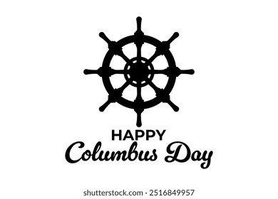 Happy Colombus Day Logo Symbol for greeting card design.