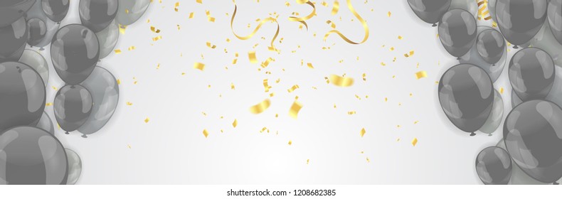Happy Color background with glossy balloon Party, Presentation, Sale, Anniversary and Club Design with Bokeh Elements, Happy Banner. Vector illustration