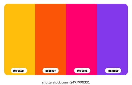 Happy Color Scheme has twelve beautiful colors, a color swatch, catalog samples, and trendy multi color palette. Vector illustration
