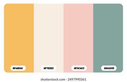 Happy Color Scheme has twelve beautiful colors, a color swatch, catalog samples, and trendy multi color palette. Vector illustration