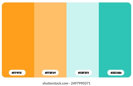 Happy Color Scheme has twelve beautiful colors, a color swatch, catalog samples, and trendy multi color palette. Vector illustration