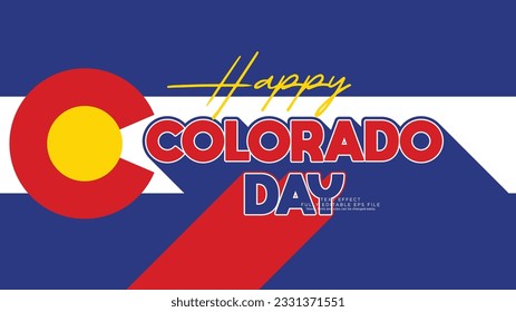 Feliz Día Colorado Efecto de texto Tipo de letra Rojo Azul Amarillo