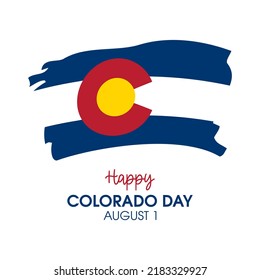 Happy Colorado Day vector. Abstract grunge flag of colorado icon vector isolated on a white background. Waving colorado flag design element. August 1. Important day