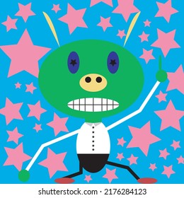 Happy Colorblind Psychedelic Dancing Piggy