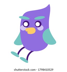 Happy colored bird comic cartoon - Vector illustration
