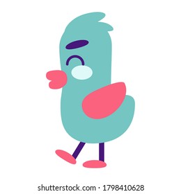 Happy colored bird comic cartoon - Vector illustration