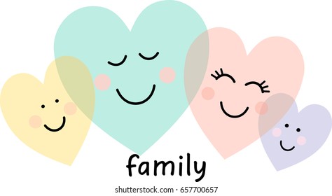 happy colored hearts smiling