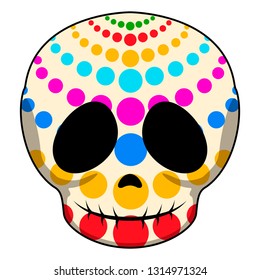 Happy colored mexican skull cartoon. Vector illustration design