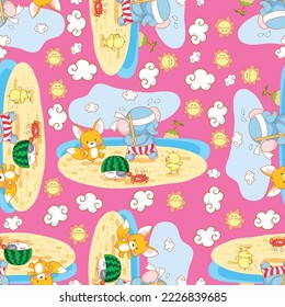 happy colored seamless dolls pattern