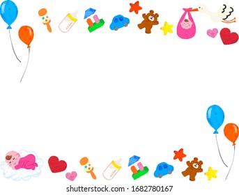 Happy and colorful baby frame