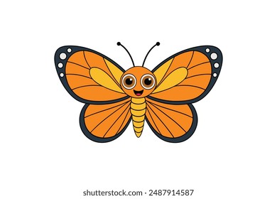 Happy Colorful butterfly vector illustration