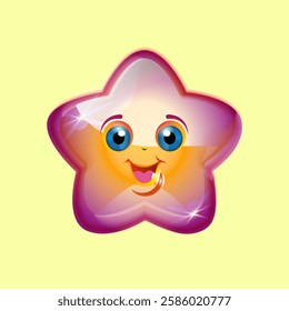 Happy and Colorful Cartoon Star Characters