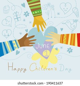 Happy, colorful illustration for Children's Day