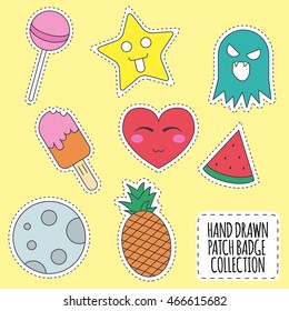 Happy colorful patches collection vector