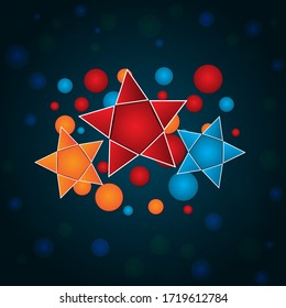 Estrella feliz y colorida con efecto redondeado