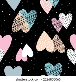 happy colorful stars seamless pattern