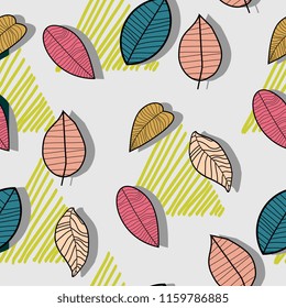 Happy colors style with leaves pattern for autumn background