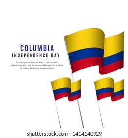 Happy Columbia Independence Day Celebration Poster Vector Template Design Illustration