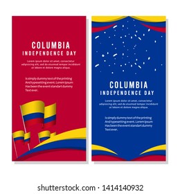 Happy Columbia Independence Day Celebration Poster Vector Template Design Illustration