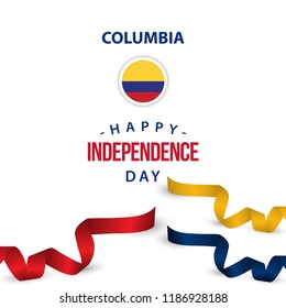 Happy Columbia Independence Day Vector Template Design Illustration