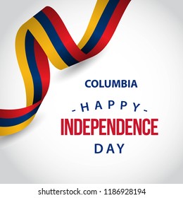 Happy Columbia Independence Day Vector Template Design Illustration