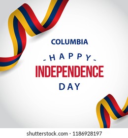 Happy Columbia Independence Day Vector Template Design Illustration