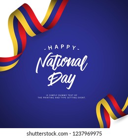 Happy Columbia National Day Vector Template Design Illustration