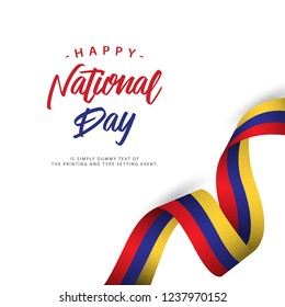 Happy Columbia National Day Vector Template Design Illustration