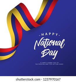 Happy Columbia National Day Vector Template Design Illustration