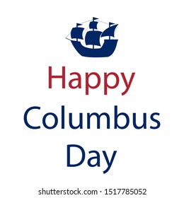 Happy Columbus Day in America. Flags on a white background