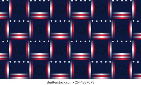 happy columbus day background pattern with american flag, silhouette steer wheel, anchor symbolizing patriotism and celebration